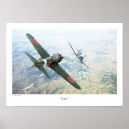 Aviation Art Poster "Mitsubishi A6M Zero"