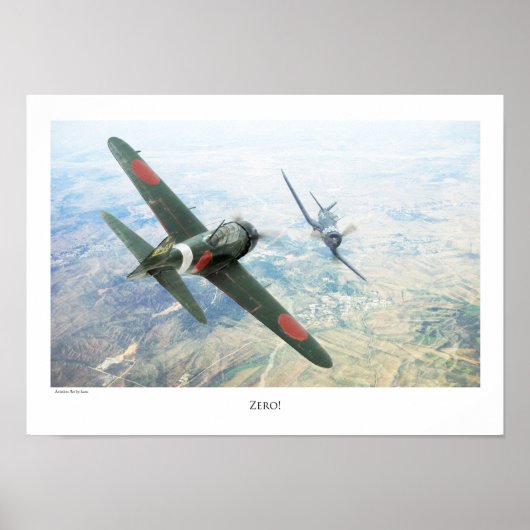 Aviation Art Poster "Mitsubishi A6M Zero" (Voorkant)