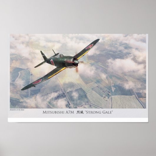 Aviation Art Poster "Mitsubishi A7M" (Voorkant)