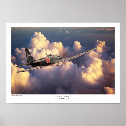 Aviation Art Poster "Mitsubishi A7M Reppu "sam" (Voorkant)