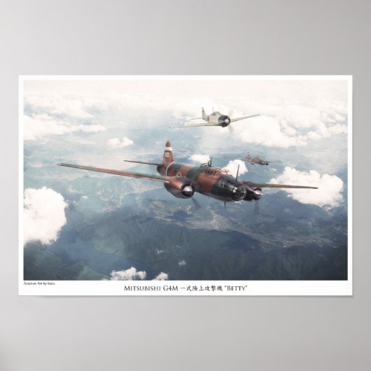 Aviation Art Poster "Mitsubishi G4M Betty" (Voorkant)