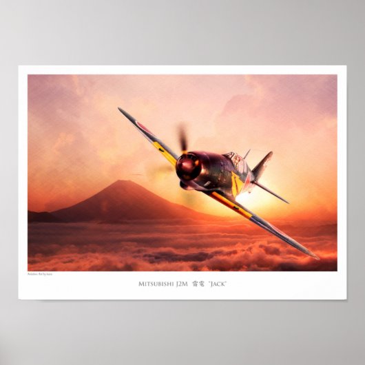 Aviation Art Poster "Mitsubishi J2M 雷 電 "Jack" (Voorkant)