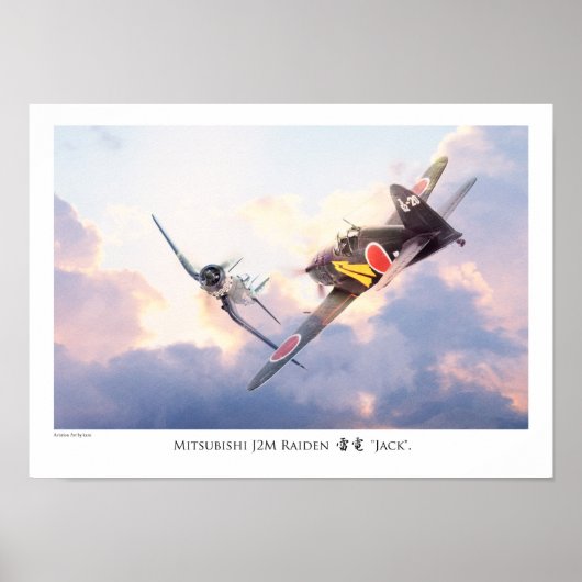 Aviation Art Poster "Mitsubishi J2M Raiden "Jack" (Voorkant)
