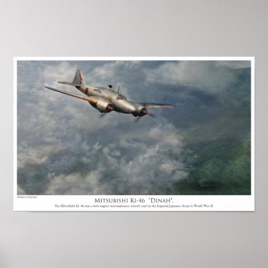 Aviation art Poster 　Mitsubishi Ki-46 "Dinah" (Voorkant)