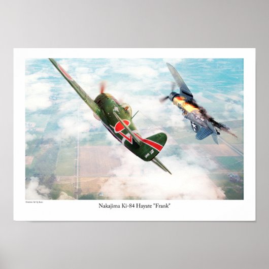 Aviation Art Poster "Nakajima Ki-84疾 風 "Frank" (Voorkant)