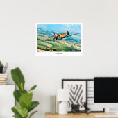 Aviation Art Poster "P-40 Kittyhawk" (Thuiskantoor)