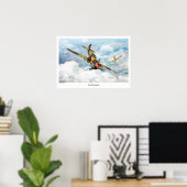 Aviation Art Poster "P-40 Kittyhawk" (Thuiskantoor)