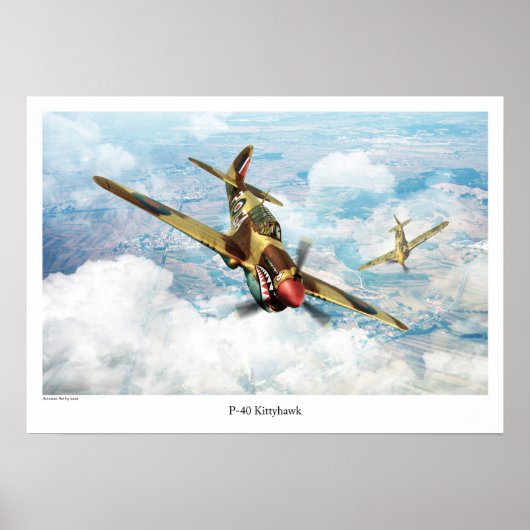 Aviation Art Poster "P-40 Kittyhawk" (Voorkant)