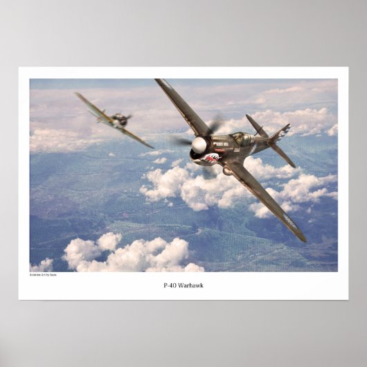 Aviation Art Poster "P-40 Warhawk" (Voorkant)