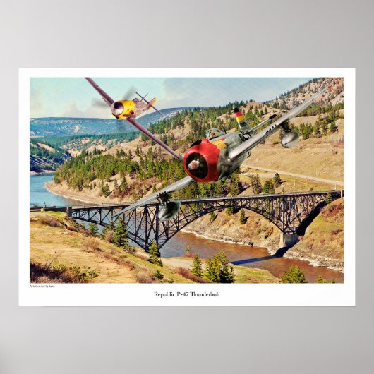 Aviation Art Poster "P-47 Thunderbolt" (Voorkant)