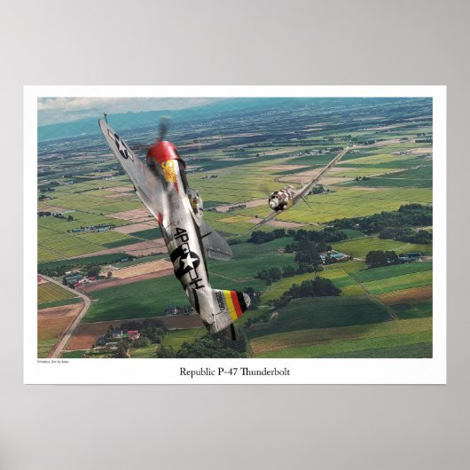 Aviation Art Poster "P-47 Thunderbolt" (Voorkant)