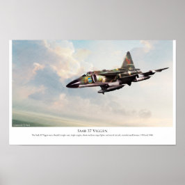 Aviation Art Poster "Saab 37 Viggen"