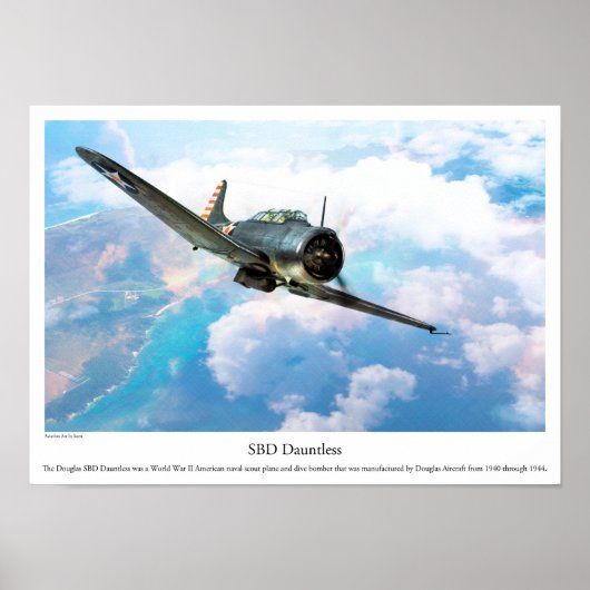 Aviation Art Poster "SBD Dauntless" (Voorkant)