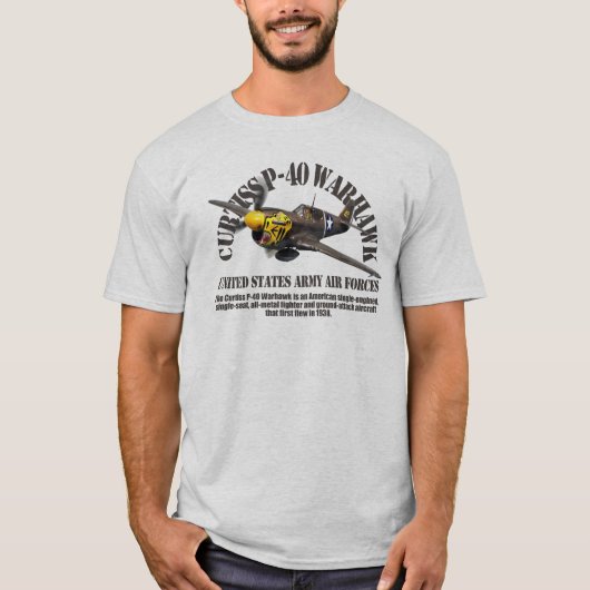 Aviation Art T-shirt “Curtiss P-40 Warhawk" (Voorkant)