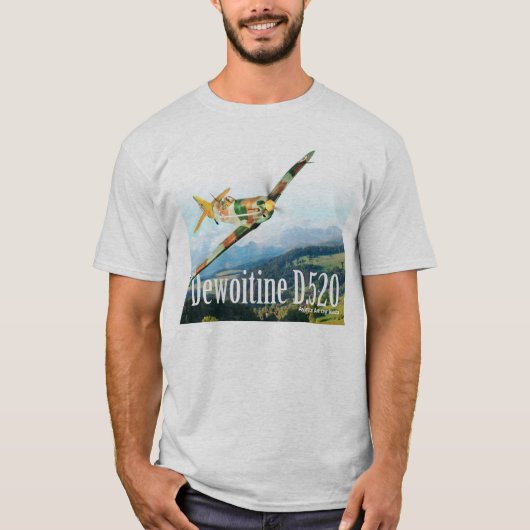 Aviation Art T-shirt “Dewoitine D.520" (Voorkant)