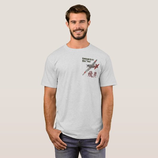 Aviation Art T-shirt “Kawasaki Ki-61 Tony" (Voorkant volledig)