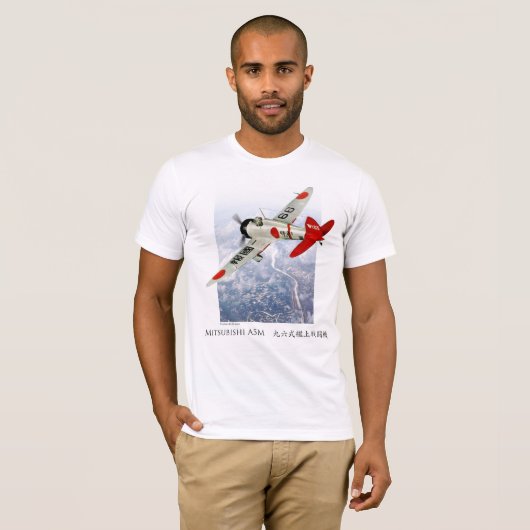 Aviation Art T-shirt “Mitsubishi A5M Claude" (Voorkant volledig)