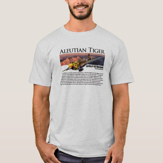Aviation Art T-shirt “P-40 Aleutian Tiger " (Voorkant)