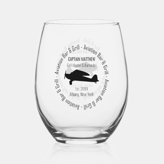 Aviation Bar & Grill Drinkware Cocktail Wijnglas Zonder Voet (Voorkant)