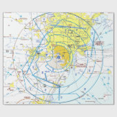 Aviation Chart Wrapping Paper Cadeaupapier (Vlak)