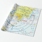 Aviation Chart Wrapping Paper Cadeaupapier (Uitgerold)