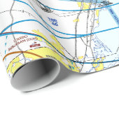 Aviation Chart Wrapping Paper Cadeaupapier (Rol Hoek)