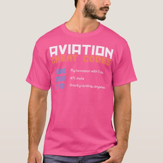 Aviation Cheat Codes Aviation Pilot T-shirt (Voorkant)