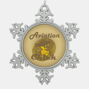 Aviation Chick #6 Tin Sneeuwvlok Ornament