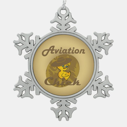 Aviation Chick #6 Tin Sneeuwvlok Ornament (Voorkant)