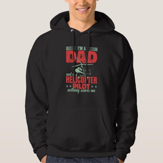 Aviation Helicopter Men Pilot Dad Hoodie (Voorkant)