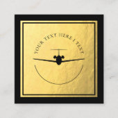 Aviation Jet Logo - Faux Gold Foil Visitekaartje (Voorkant)