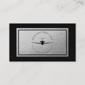Aviation Jet Logo - Faux Silver Foil Visitekaartje (Voorkant)