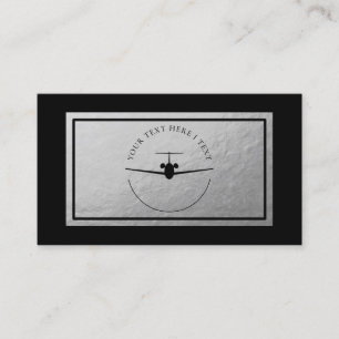 Aviation Jet Logo - Faux Silver Foil Visitekaartje