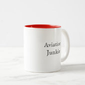 Aviation Junkie Tweekleurige Koffiemok (Voorkant rechts)