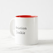 Aviation Junkie Tweekleurige Koffiemok (Voorkant links)
