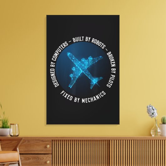 Aviation Mechanic Aircraft Engineer Technician Canvas Afdruk (Insitu (Woonkamer))