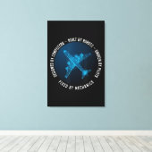 Aviation Mechanic Aircraft Engineer Technician Canvas Afdruk (Insitu (Houten vloer))