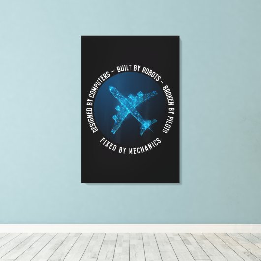 Aviation Mechanic Aircraft Engineer Technician Canvas Afdruk (Insitu (Houten vloer))