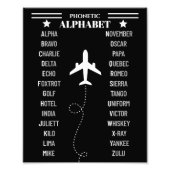 Aviation NATO Phonetic Alphabet Airplane Simple Foto Afdruk (Voorkant)
