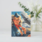  Aviation Pin Up Briefkaart (Staand voorkant)