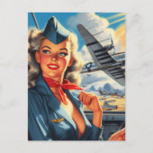 Aviation Pin Up Briefkaart (Voorkant)