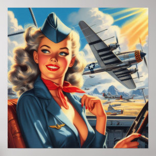  Aviation Pin Up Poster