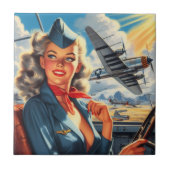  Aviation Pin Up Tegeltje (Voorkant)