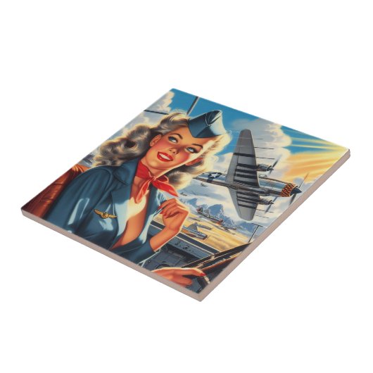  Aviation Pin Up Tegeltje (Zijkant)