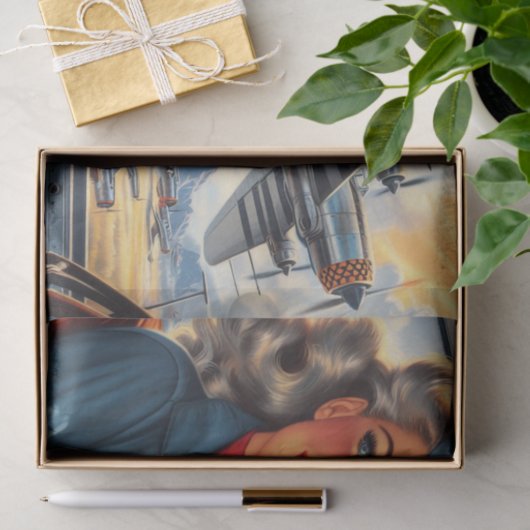 Aviation Pin Up Tissuepapier (Geschenk)