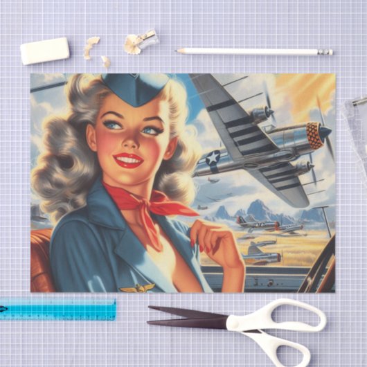 Aviation Pin Up Tissuepapier (Craft)