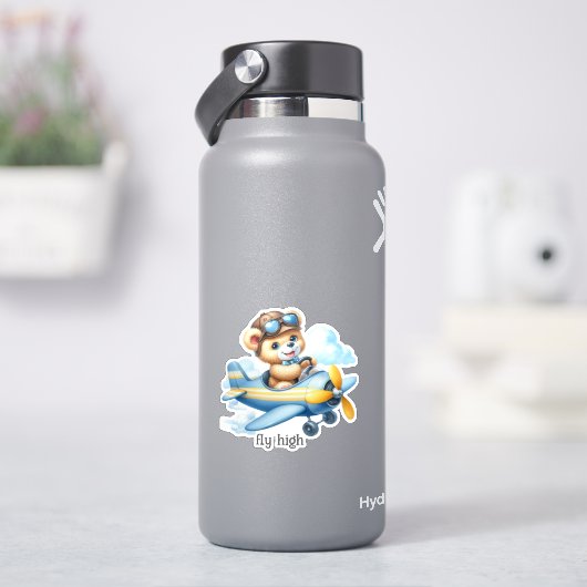 Aviation Teddy Bear Sticker (HydroFlask)