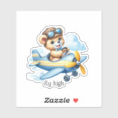 Aviation Teddy Bear Sticker (Vel)
