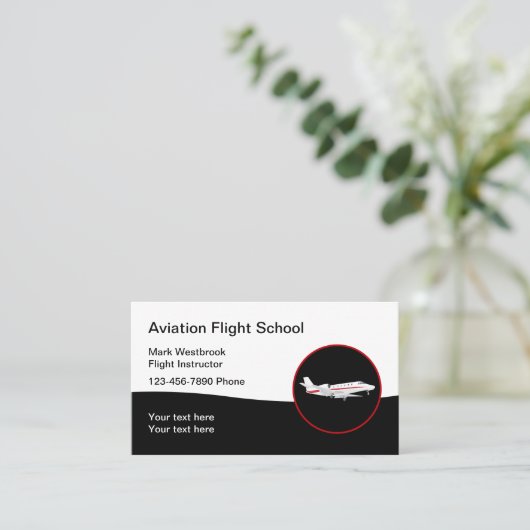 Aviation Theme Flight Instructor Visitekaartje (Staand voorkant)