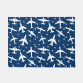 Aviation White Flying Vliegtuig Silhouetten Deurmat (Voorkant)